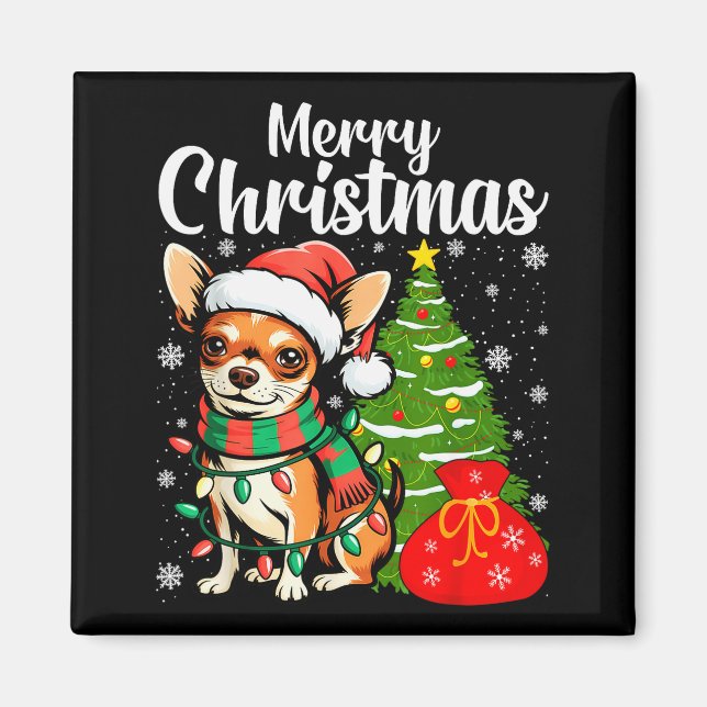 Frohe Weihnachten Chihuahua  Magnet (Vorne)