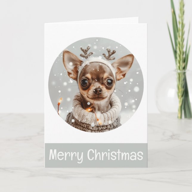 Frohe Weihnachten Chihuahua Reindeer Dog (Vorderseite)
