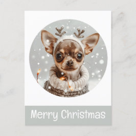 Frohe Weihnachten Chihuahua Reindeer Dog Postkarte