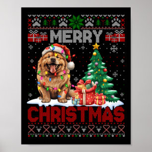 Frohe Weihnachten Chow Chow Chow Hund Lover Famili Poster