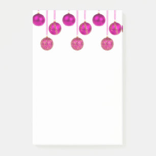 Frohe Weihnachten Christbaumkugeln Hot Pink Orname Post-it Klebezettel