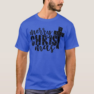 Frohe Weihnachten Christlich Cross Familie Pajamas T-Shirt