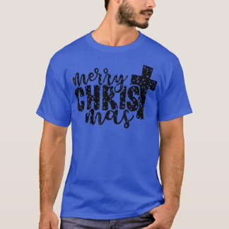 Frohe Weihnachten Christlich Cross Familie Pajamas T-Shirt