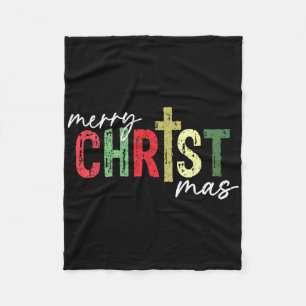 Frohe Weihnachten Christlich Jesus Kreuz Glaube Re Fleecedecke