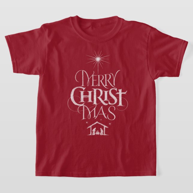 Frohe Weihnachten Christliche Calligraphie-Chalkbo T-Shirt (Ablage )