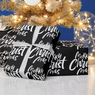 Frohe Weihnachten Christliche religiöse Kalligrafi Geschenkpapier