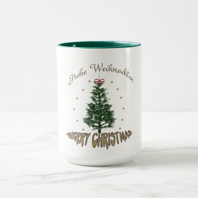 Frohe Weihnachten - Christmas Folded Greeting Card Tasse (Zentrum)