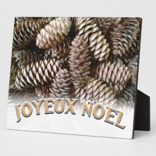 Frohe Weihnachten Christmas Holiday Pine Cone Fotoplatte
