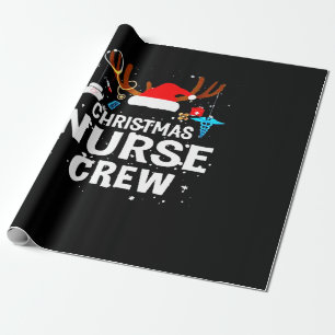 Frohe Weihnachten   Christmas Nurse Crew Geschenkpapier