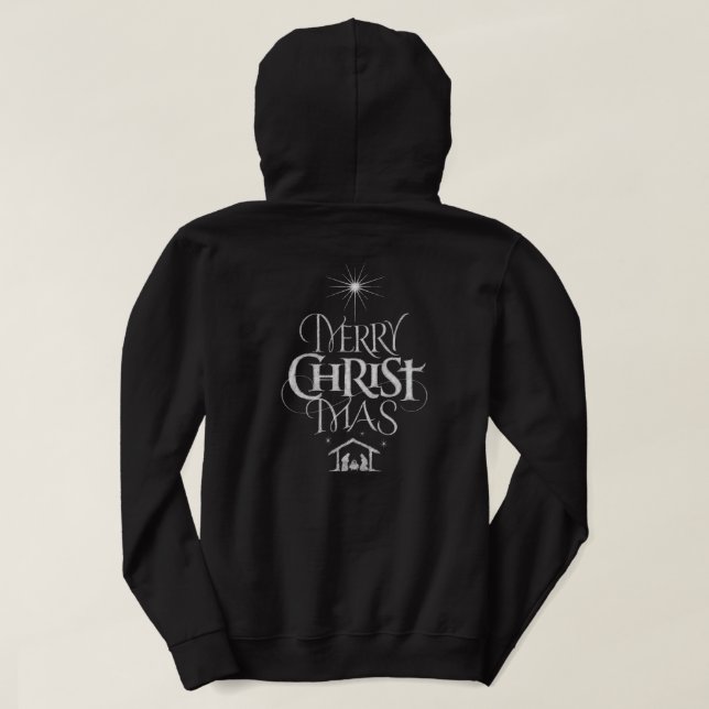 Frohe Weihnachten Christus Gott Christlich Chalk J Hoodie (Design Rückseite)