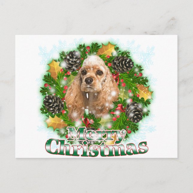 Frohe Weihnachten Cocker Spaniel (Vorderseite)