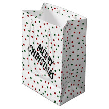 Frohe Weihnachten Confetti Polka Dots Red Green