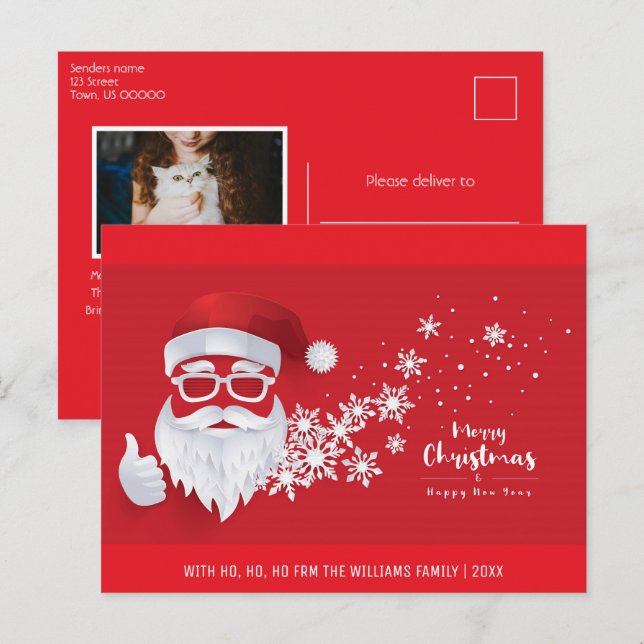 Frohe Weihnachten Cooles Foto der Weihnachtsfamili (Vorne/Hinten)