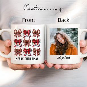 Frohe Weihnachten coquette bow Tasse, Individuelle Tasse