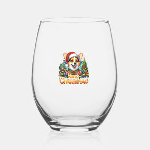 Frohe Weihnachten Corgi Dog Corgmas Matching Chris Weinglas Ohne Stiel