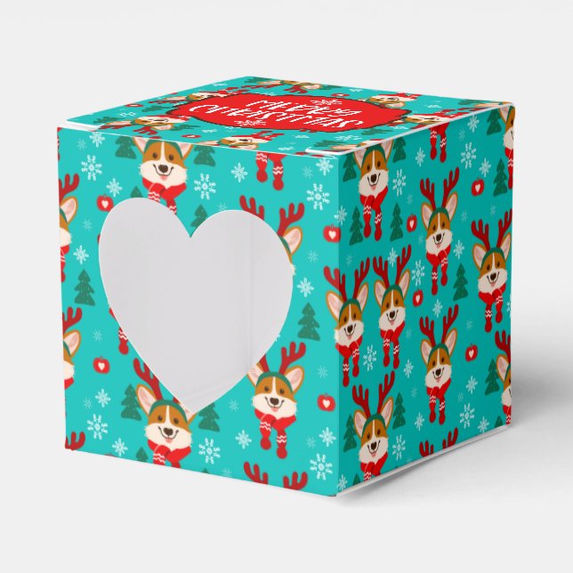 Frohe Weihnachten Corgi Dog Fvor Box Geschenkschachtel (Vorderseite)