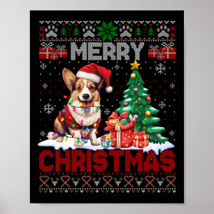 Frohe Weihnachten Corgi Dog Liebhaber Familie Ugly Poster