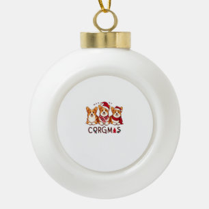 Frohe Weihnachten Corgi Dog Santa Liebe Corgis Fam Keramik Kugel-Ornament
