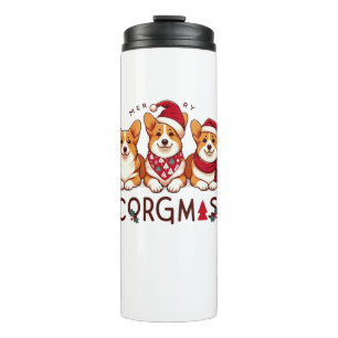 Frohe Weihnachten Corgi Dog Santa Liebe Corgis Fam Thermosbecher