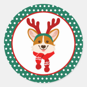 Frohe Weihnachten Corgi Dog Sticker