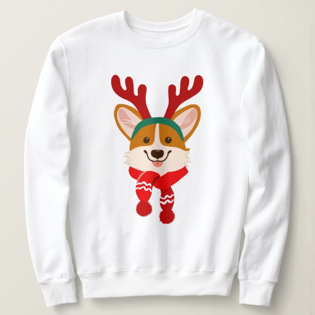 Frohe Weihnachten Corgi Dog Sweatshirt (Design vorne)