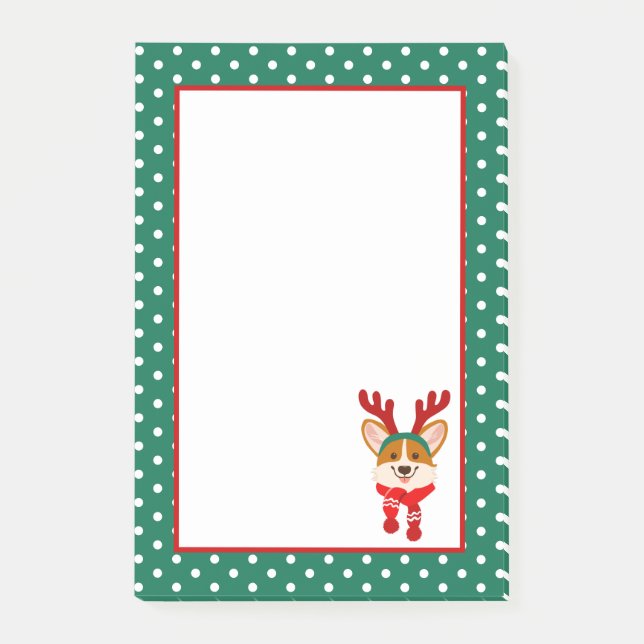 Frohe Weihnachten Corgi Hund Post-It Notizen (Vorderseite)