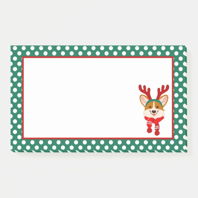 Frohe Weihnachten Corgi-Hund Post-It Notizen (Vorderseite)
