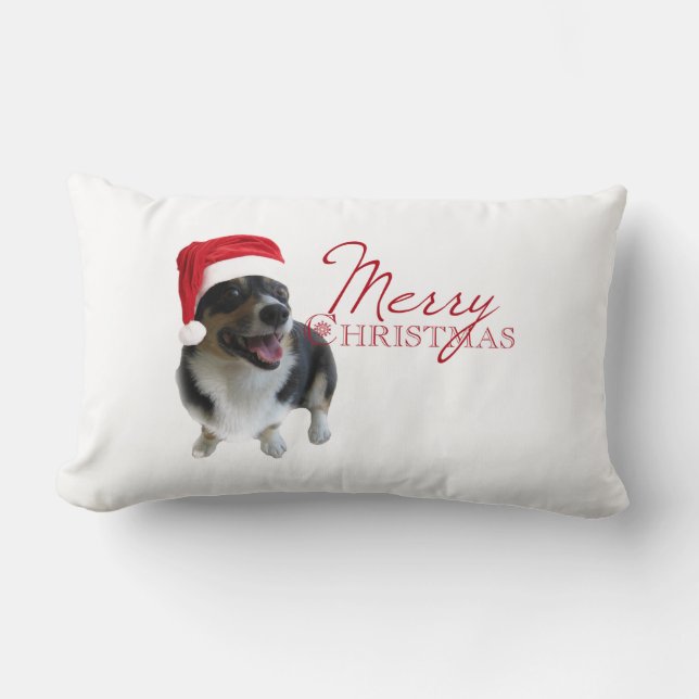 Frohe Weihnachten Corgi Lendenkissen (Vorderseite)