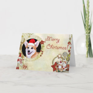 Frohe Weihnachten Corgi mit Weihnachtsmannmütze