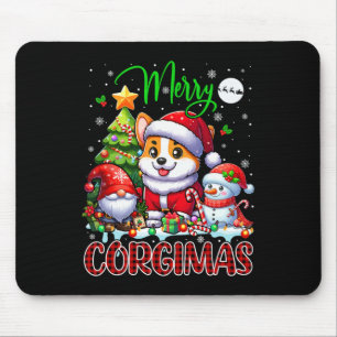 Frohe Weihnachten Corgi Niedlich Santa Corgi Gnome Mousepad