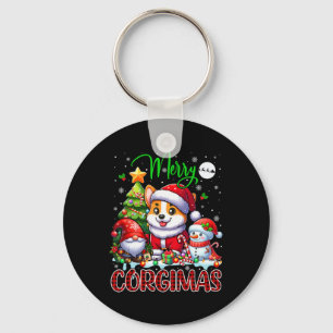 Frohe Weihnachten Corgi Niedlich Santa Corgi Gnome Schlüsselanhänger