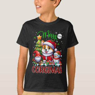 Frohe Weihnachten Corgi Niedlich Santa Corgi Gnome T-Shirt