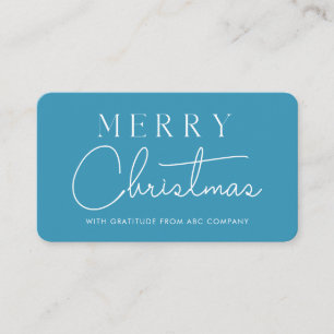 Frohe Weihnachten Corporate Danke Blue Visitenkarte