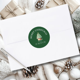 Frohe Weihnachten! Cupcake-Christmas-Tree Runder Aufkleber