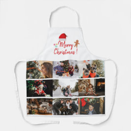 Frohe Weihnachten Custom 9 Foto Collage Urlaub Schürze
