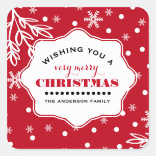 Frohe Weihnachten. Custom Christmas Quadratischer Aufkleber