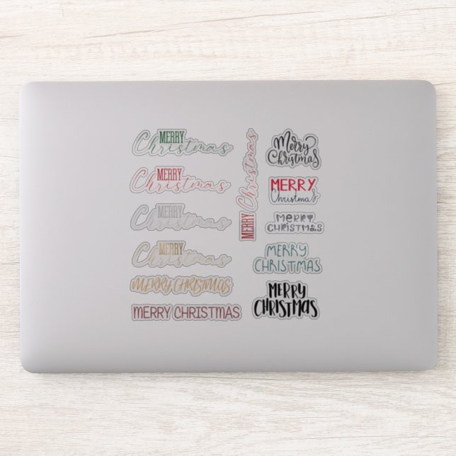 Frohe Weihnachten Custom-Cut Vinyl Stickers Aufkleber (Computer)