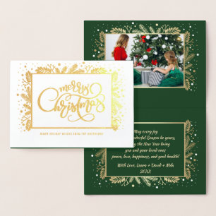 Frohe Weihnachten. Custom Foto Luxus Real Folienkarte