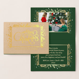 Frohe Weihnachten. Custom Foto Luxus Real Folienkarte