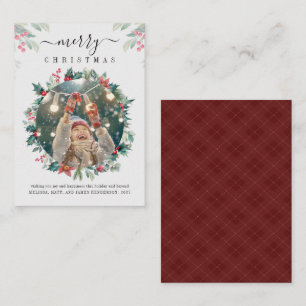 Frohe Weihnachten Custom Foto Mistletoe Mitteilungskarte