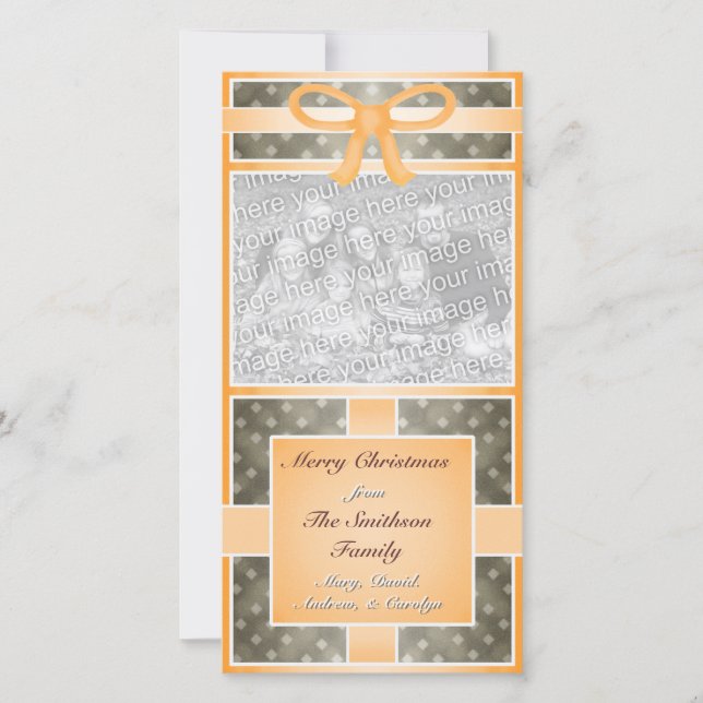 Frohe Weihnachten Custom Foto Orange Brown (Vorderseite)