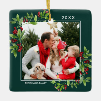 Frohe Weihnachten. Custom Foto Weihnachten Keramikornament