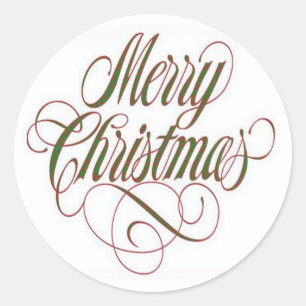 Frohe Weihnachten! Custom Large Round Aufkleber