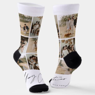 Frohe Weihnachten Custom Nachhaltig Premium Crew Socken