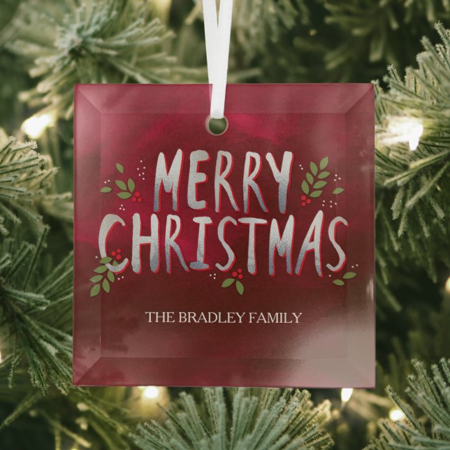 Frohe Weihnachten Custom Ornament Aus Glas (Insitu)