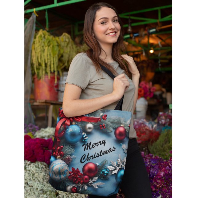 Frohe Weihnachten Custom Personalize Text Tote Bag (Von Creator hochgeladen)