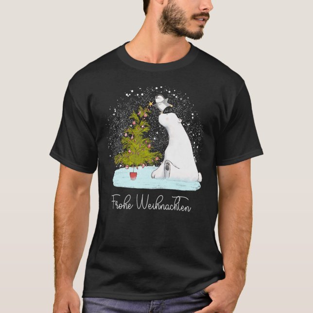 Frohe Weihnachten - Cute Polar Bear Penguin Christ T-Shirt (Vorderseite)