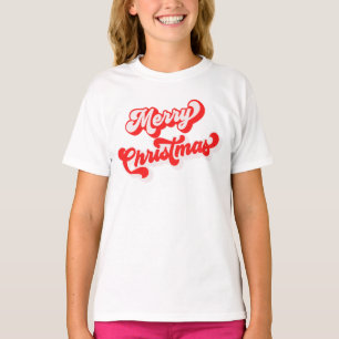 Frohe Weihnachten Cute Simple Retro Kalligrafie Ro T-Shirt