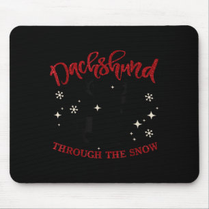 Frohe Weihnachten Dachshund Hund im Schnee Mousepad