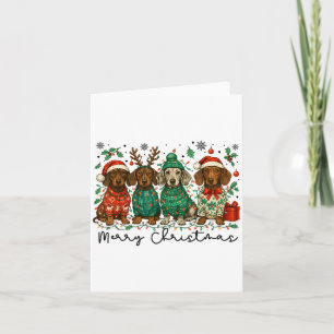 Frohe Weihnachten Dachshund Hund Retro Weihnachten Karte